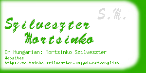 szilveszter mortsinko business card